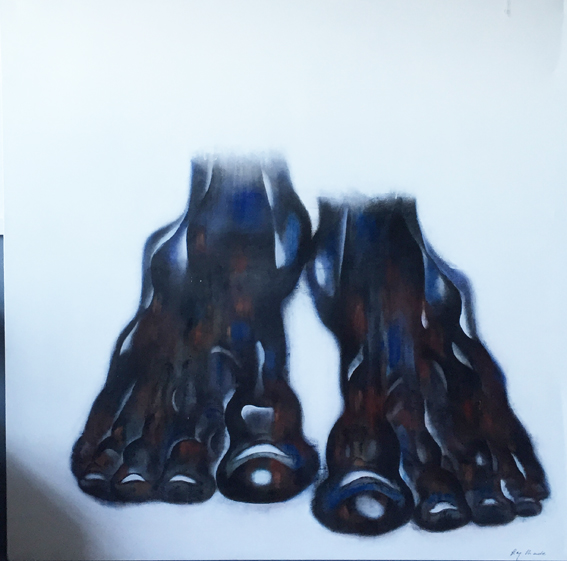 Blue feet - 200 x 200 cm - 1999