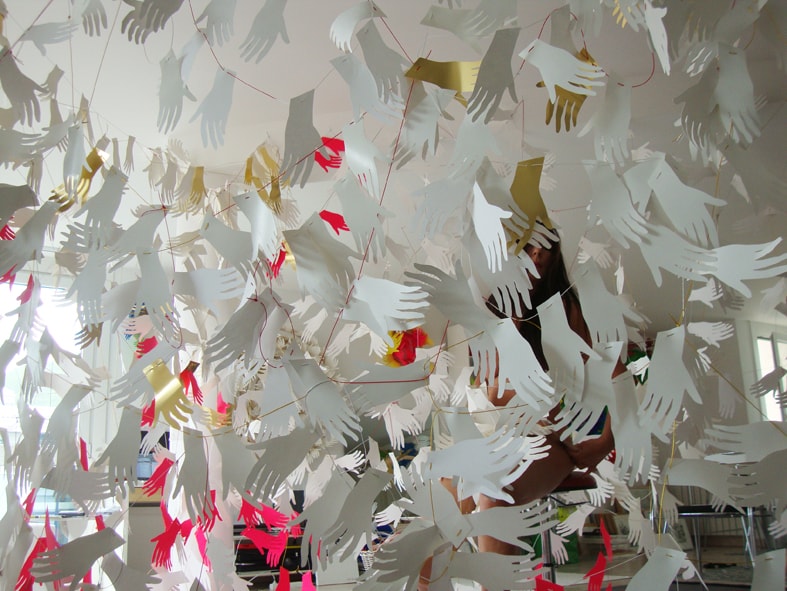 Hand cuts in paper inside studio - 2013
